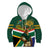 Custom South Africa Rugby Kid Hoodie 2024 Go Springboks Mascot African Pattern - Wonder Print Shop