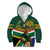 Custom South Africa Rugby Kid Hoodie 2024 Go Springboks Mascot African Pattern - Wonder Print Shop