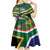 Custom South Africa Rugby Kid Short Sleeve Dress 2024 Go Springboks Mascot African Pattern - Wonder Print Shop