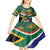 Custom South Africa Rugby Kid Short Sleeve Dress 2024 Go Springboks Mascot African Pattern - Wonder Print Shop