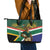 Custom South Africa Rugby Leather Tote Bag 2024 Go Springboks Mascot African Pattern - Wonder Print Shop