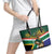 Custom South Africa Rugby Leather Tote Bag 2024 Go Springboks Mascot African Pattern - Wonder Print Shop