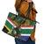 Custom South Africa Rugby Leather Tote Bag 2024 Go Springboks Mascot African Pattern - Wonder Print Shop