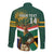 Custom South Africa Rugby Long Sleeve Button Shirt 2024 Go Springboks Mascot African Pattern - Wonder Print Shop