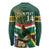 Custom South Africa Rugby Long Sleeve Shirt 2024 Go Springboks Mascot African Pattern - Wonder Print Shop