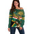 Custom South Africa Rugby Off Shoulder Sweater 2024 Go Springboks Mascot African Pattern - Wonder Print Shop