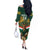 Custom South Africa Rugby Off The Shoulder Long Sleeve Dress 2024 Go Springboks Mascot African Pattern - Wonder Print Shop