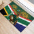 Custom South Africa Rugby Rubber Doormat 2024 Go Springboks Mascot African Pattern - Wonder Print Shop