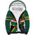 Custom South Africa Rugby Sherpa Hoodie 2024 Go Springboks Mascot African Pattern - Wonder Print Shop