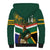 Custom South Africa Rugby Sherpa Hoodie 2024 Go Springboks Mascot African Pattern - Wonder Print Shop