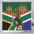 Custom South Africa Rugby Shower Curtain 2024 Go Springboks Mascot African Pattern