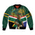 Custom South Africa Rugby Sleeve Zip Bomber Jacket 2024 Go Springboks Mascot African Pattern - Wonder Print Shop