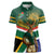 Custom South Africa Rugby Women Polo Shirt 2024 Go Springboks Mascot African Pattern