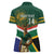 Custom South Africa Rugby Women Polo Shirt 2024 Go Springboks Mascot African Pattern