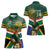 Custom South Africa Rugby Women Polo Shirt 2024 Go Springboks Mascot African Pattern