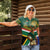 Custom South Africa Rugby Women Polo Shirt 2024 Go Springboks Mascot African Pattern