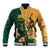 Personalised South Africa And Australia Rugby Baseball Jacket 2024 Springboks Wallabies Mascots Together - Wonder Print Shop