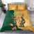 Personalised South Africa And Australia Rugby Bedding Set 2024 Springboks Wallabies Mascots Together - Wonder Print Shop