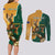 Personalised South Africa And Australia Rugby Couples Matching Long Sleeve Bodycon Dress and Long Sleeve Button Shirt 2024 Springboks Wallabies Mascots Together - Wonder Print Shop