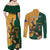 Personalised South Africa And Australia Rugby Couples Matching Off Shoulder Maxi Dress and Long Sleeve Button Shirt 2024 Springboks Wallabies Mascots Together - Wonder Print Shop