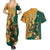 Personalised South Africa And Australia Rugby Couples Matching Summer Maxi Dress and Hawaiian Shirt 2024 Springboks Wallabies Mascots Together - Wonder Print Shop