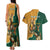 Personalised South Africa And Australia Rugby Couples Matching Tank Maxi Dress and Hawaiian Shirt 2024 Springboks Wallabies Mascots Together - Wonder Print Shop