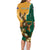 Personalised South Africa And Australia Rugby Family Matching Long Sleeve Bodycon Dress and Hawaiian Shirt 2024 Springboks Wallabies Mascots Together - Wonder Print Shop