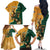 Personalised South Africa And Australia Rugby Family Matching Off The Shoulder Long Sleeve Dress and Hawaiian Shirt 2024 Springboks Wallabies Mascots Together - Wonder Print Shop