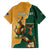 Personalised South Africa And Australia Rugby Family Matching Off The Shoulder Long Sleeve Dress and Hawaiian Shirt 2024 Springboks Wallabies Mascots Together - Wonder Print Shop