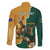 Personalised South Africa And Australia Rugby Family Matching Off The Shoulder Long Sleeve Dress and Hawaiian Shirt 2024 Springboks Wallabies Mascots Together - Wonder Print Shop