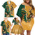 Personalised South Africa And Australia Rugby Family Matching Off Shoulder Short Dress and Hawaiian Shirt 2024 Springboks Wallabies Mascots Together - Wonder Print Shop