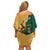 Personalised South Africa And Australia Rugby Family Matching Off Shoulder Short Dress and Hawaiian Shirt 2024 Springboks Wallabies Mascots Together - Wonder Print Shop