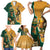 Personalised South Africa And Australia Rugby Family Matching Short Sleeve Bodycon Dress and Hawaiian Shirt 2024 Springboks Wallabies Mascots Together - Wonder Print Shop