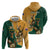 Personalised South Africa And Australia Rugby Hoodie 2024 Springboks Wallabies Mascots Together