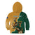 Personalised South Africa And Australia Rugby Kid Hoodie 2024 Springboks Wallabies Mascots Together - Wonder Print Shop