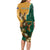 Personalised South Africa And Australia Rugby Long Sleeve Bodycon Dress 2024 Springboks Wallabies Mascots Together - Wonder Print Shop