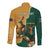 Personalised South Africa And Australia Rugby Long Sleeve Button Shirt 2024 Springboks Wallabies Mascots Together - Wonder Print Shop