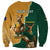 Personalised South Africa And Australia Rugby Sweatshirt 2024 Springboks Wallabies Mascots Together