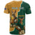 Personalised South Africa And Australia Rugby T Shirt 2024 Springboks Wallabies Mascots Together