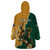 Personalised South Africa And Australia Rugby Wearable Blanket Hoodie 2024 Springboks Wallabies Mascots Together