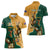 Personalised South Africa And Australia Rugby Women Polo Shirt 2024 Springboks Wallabies Mascots Together