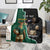 Personalised New Zealand And South Africa Rugby Blanket 2024 All Black Springboks Mascots Together