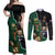 Personalised New Zealand And South Africa Rugby Couples Matching Off Shoulder Maxi Dress and Long Sleeve Button Shirt 2024 All Black Springboks Mascots Together - Wonder Print Shop