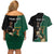 Personalised New Zealand And South Africa Rugby Couples Matching Off Shoulder Short Dress and Hawaiian Shirt 2024 All Black Springboks Mascots Together - Wonder Print Shop