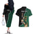 Personalised New Zealand And South Africa Rugby Couples Matching Off The Shoulder Long Sleeve Dress and Hawaiian Shirt 2024 All Black Springboks Mascots Together - Wonder Print Shop