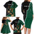 Personalised New Zealand And South Africa Rugby Family Matching Long Sleeve Bodycon Dress and Hawaiian Shirt 2024 All Black Springboks Mascots Together - Wonder Print Shop