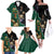 Personalised New Zealand And South Africa Rugby Family Matching Off The Shoulder Long Sleeve Dress and Hawaiian Shirt 2024 All Black Springboks Mascots Together - Wonder Print Shop