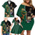 Personalised New Zealand And South Africa Rugby Family Matching Off Shoulder Short Dress and Hawaiian Shirt 2024 All Black Springboks Mascots Together - Wonder Print Shop