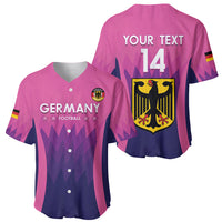 Pink and navy football jersey set: front Germany text, back YOUR TEXT 14, crest