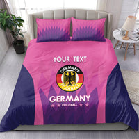 Pink and navy Germany football duvet set with crest on duvet and two pillows